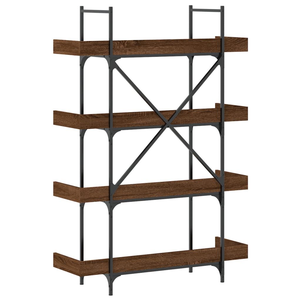 vidaXL Bookcase 4-Tier Brown Oak 100x33x145.5 cm Engineered Wood