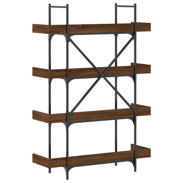 vidaXL Bookcase 4-Tier Brown Oak 100x33x145.5 cm Engineered Wood