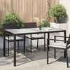 vidaXL Garden Table 150x90x75 cm Tempered Glass and Poly Rattan Brown