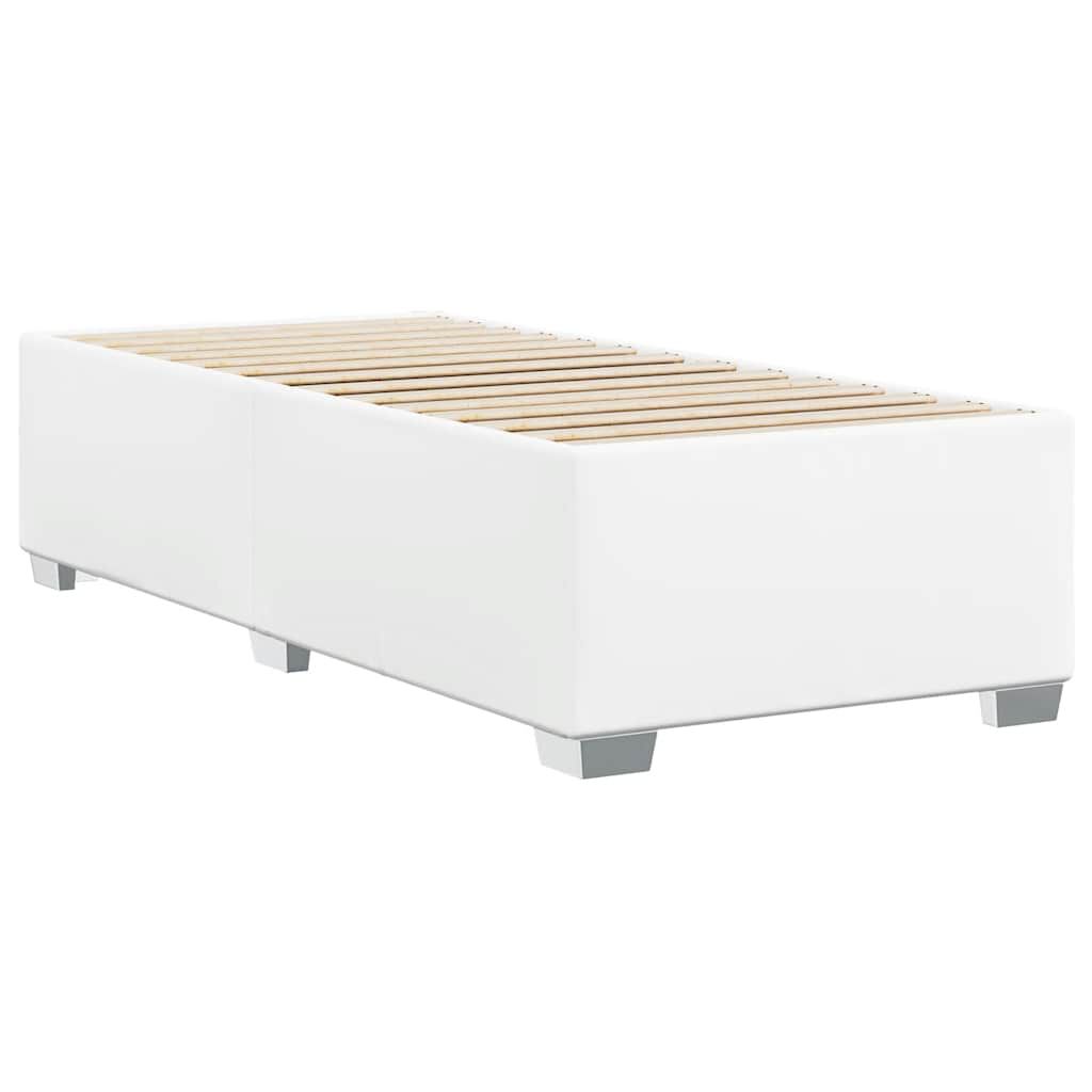 vidaXL Bed Frame without Mattress White Twin XL Faux Leather