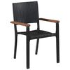 vidaXL Outdoor Chairs 2 pcs Poly Rattan Black