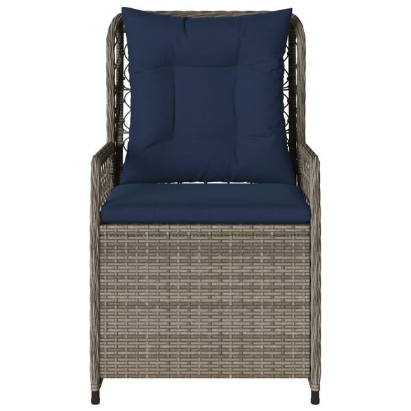 vidaXL Reclining Garden Chairs 2 pcs Grey Poly Rattan