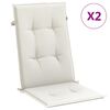 vidaXL Highback Chair Cushions 2 pcs Melange Cream 120x50x4 cm Fabric