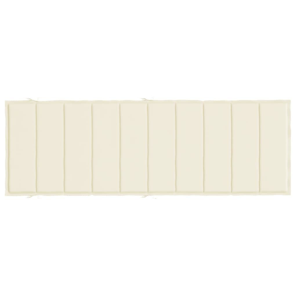 vidaXL Sun Lounger Cushion Cream 186x58x4cm Oxford Fabric