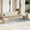 vidaXL 6 Piece Garden Sofa Set with Cushions Beige Poly Rattan