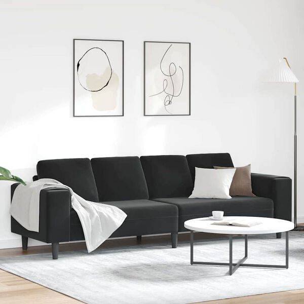 vidaXL Sofa Set Black Velvet
