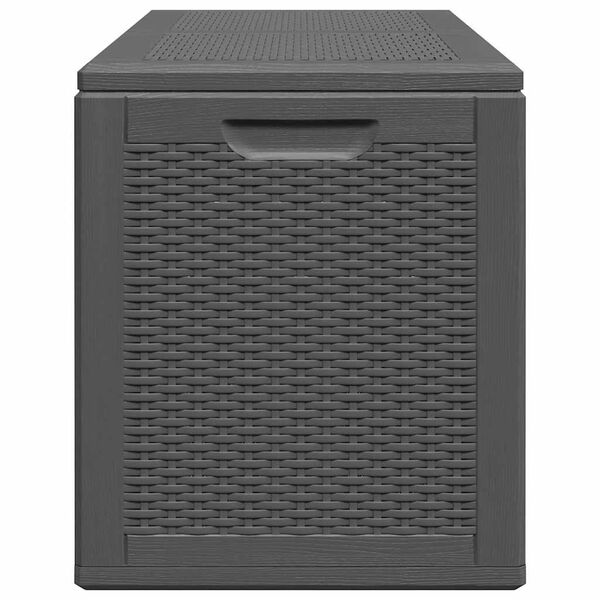 vidaXL Garden Storage Box 180L Black PP Rattan