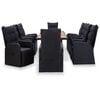 vidaXL 11 Piece Outdoor Dining Set Poly Rattan Acacia Wood Black