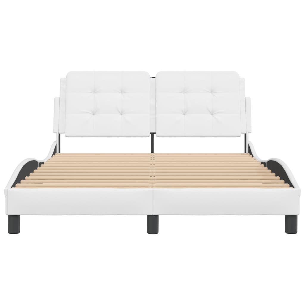 vidaXL Bed Frame without Mattress White 137x190 cm Faux Leather