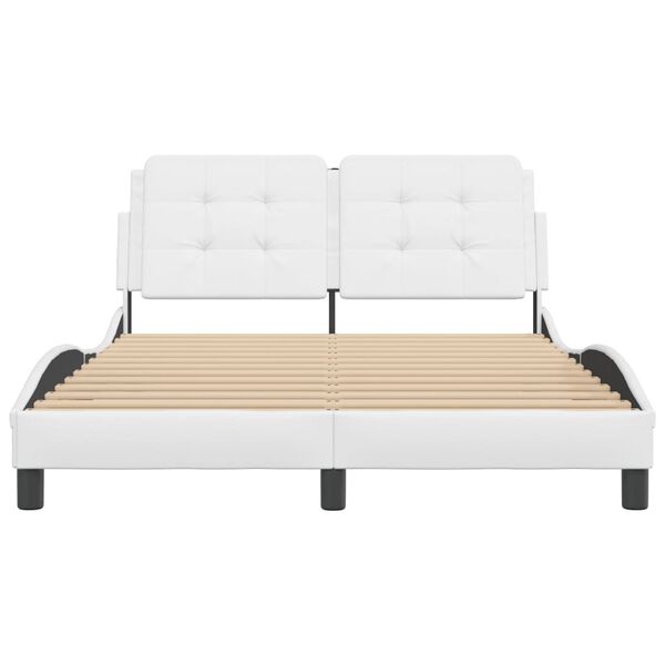 vidaXL Bed Frame without Mattress "Zadar" White 137x190 cm Faux Leather