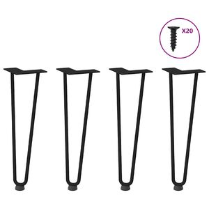 vidaXL Hairpin Legs for Coffee Table 4 pcs Black 42 cm Solid Steel