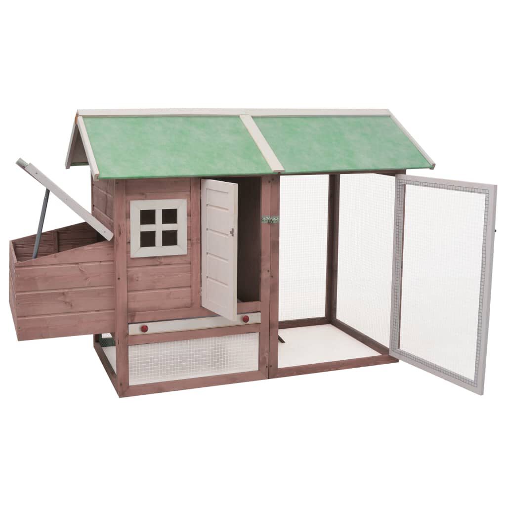 vidaXL Chicken Cage Mocha 170x81x110 cm Solid Pine & Fir Wood