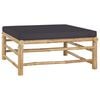 vidaXL 11 Piece Garden Lounge Set with Dark Grey Cushions Bamboo