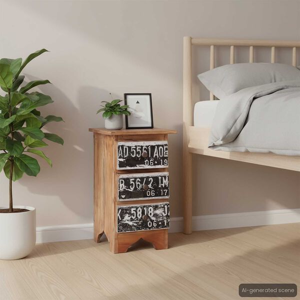 vidaXL Bedside Cabinet 30x30x51 cm Solid Mahogany Wood