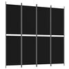 vidaXL 4-Panel Room Divider Black 200x200 cm Fabric