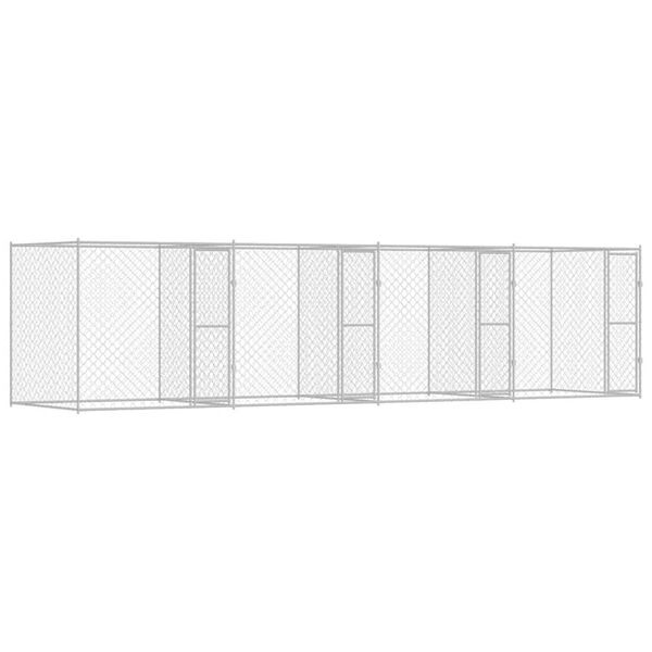 vidaXL Dog Cage Silver 800 x 200 x 200 cm Galvanised Steel