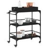 vidaXL Kitchen Trolley Black 81.5x41x92.5 cm Engineered Wood