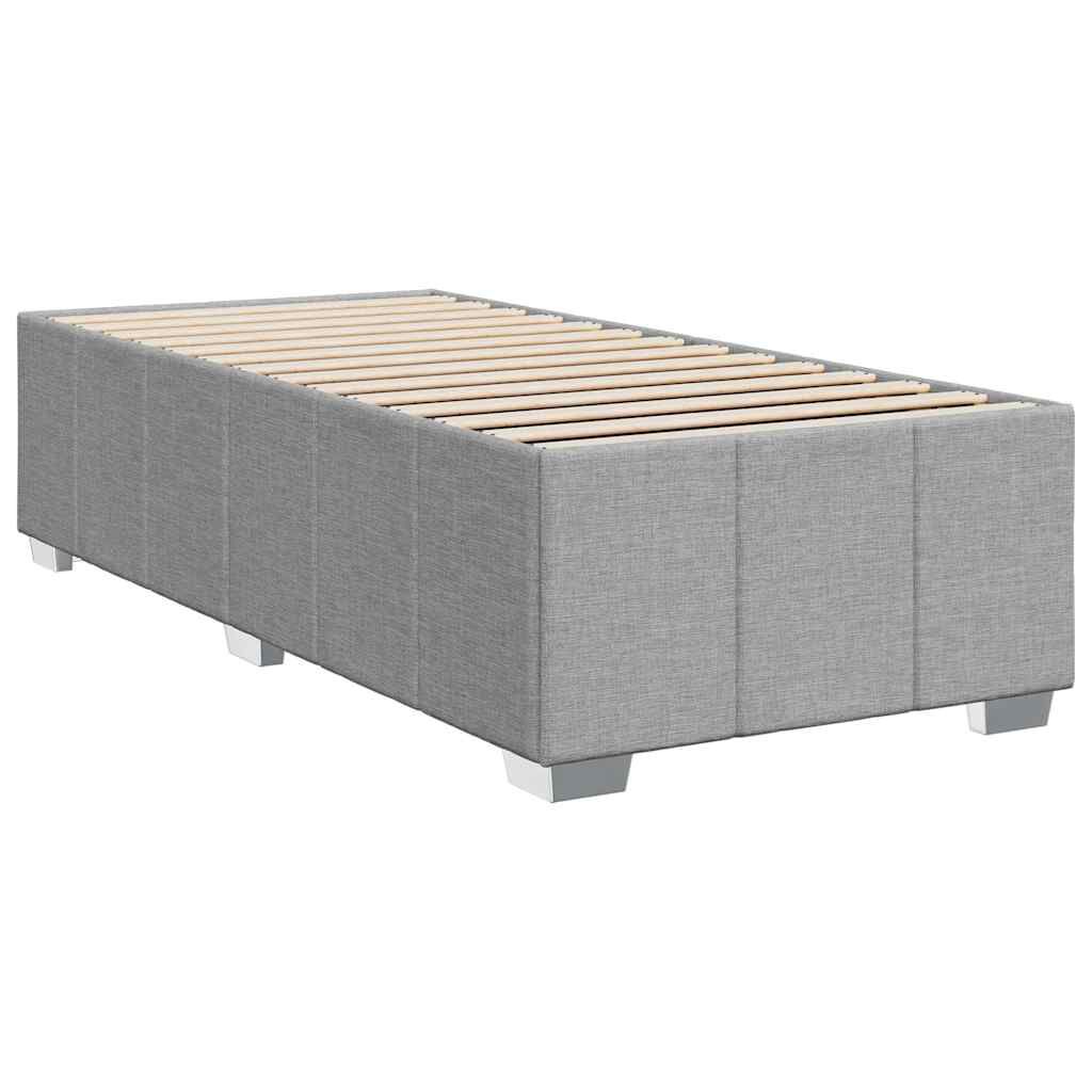 vidaXL Box Spring Bed with Mattress Light Grey Twin XL Fabric