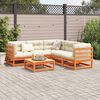 vidaXL 6 Piece Garden Sofa Set with Cushions Wax Brown Solid Wood Pine