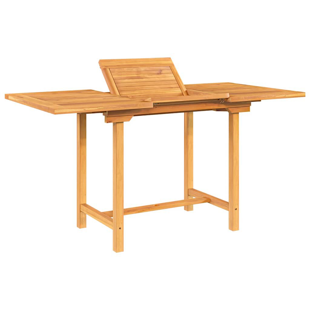 vidaXL Extending Garden Table 110-160x80x75cm Solid Wood Teak