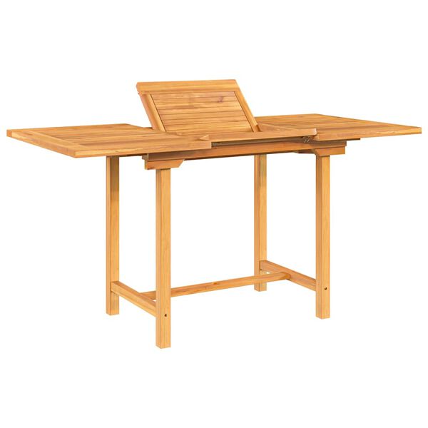 vidaXL Extending Garden Table 110-160x80x75cm Solid Wood Teak