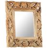 vidaXL Hand Carved Mirror Brown 50x50 cm Solid Mango Wood