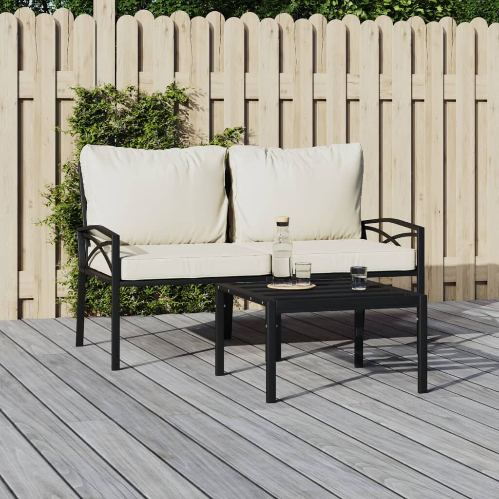 vidaXL Garden Chairs with Sand Cushions 2 pcs 62x75x79 cm Steel