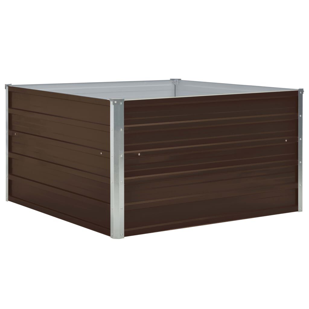 vidaXL Raised Garden Bed 100x100x45 cm Galvanised Steel Brown