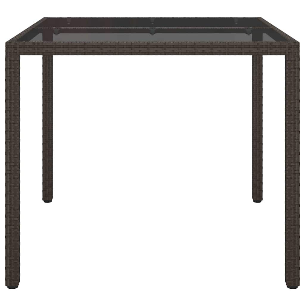 vidaXL Garden Dining Table Brown 90 x 90 x 75 cm Poly rattan