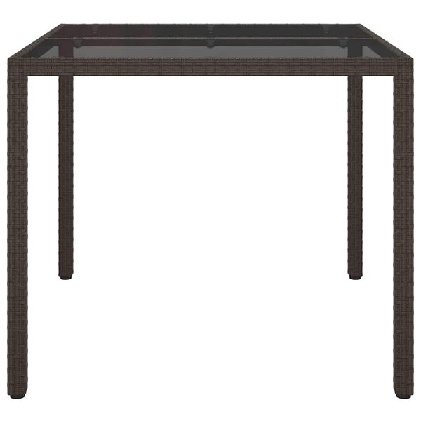 vidaXL Garden Dining Table Brown 90 x 90 x 75 cm Poly rattan