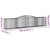 vidaXL Arched Gabion Baskets 8 pcs 400x50x80/100 cm Galvanised Iron