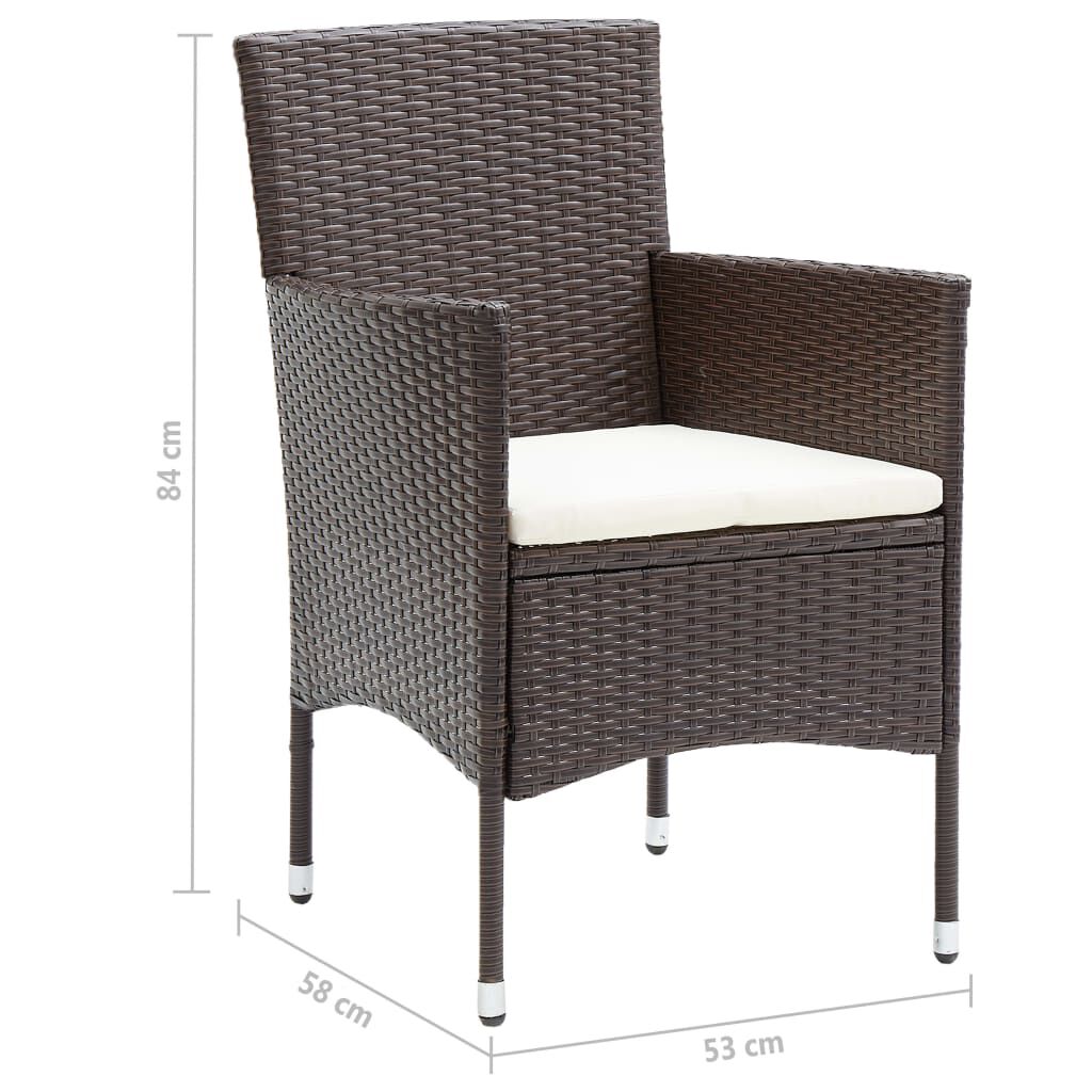 vidaXL 5 Piece Garden Dining Set Brown