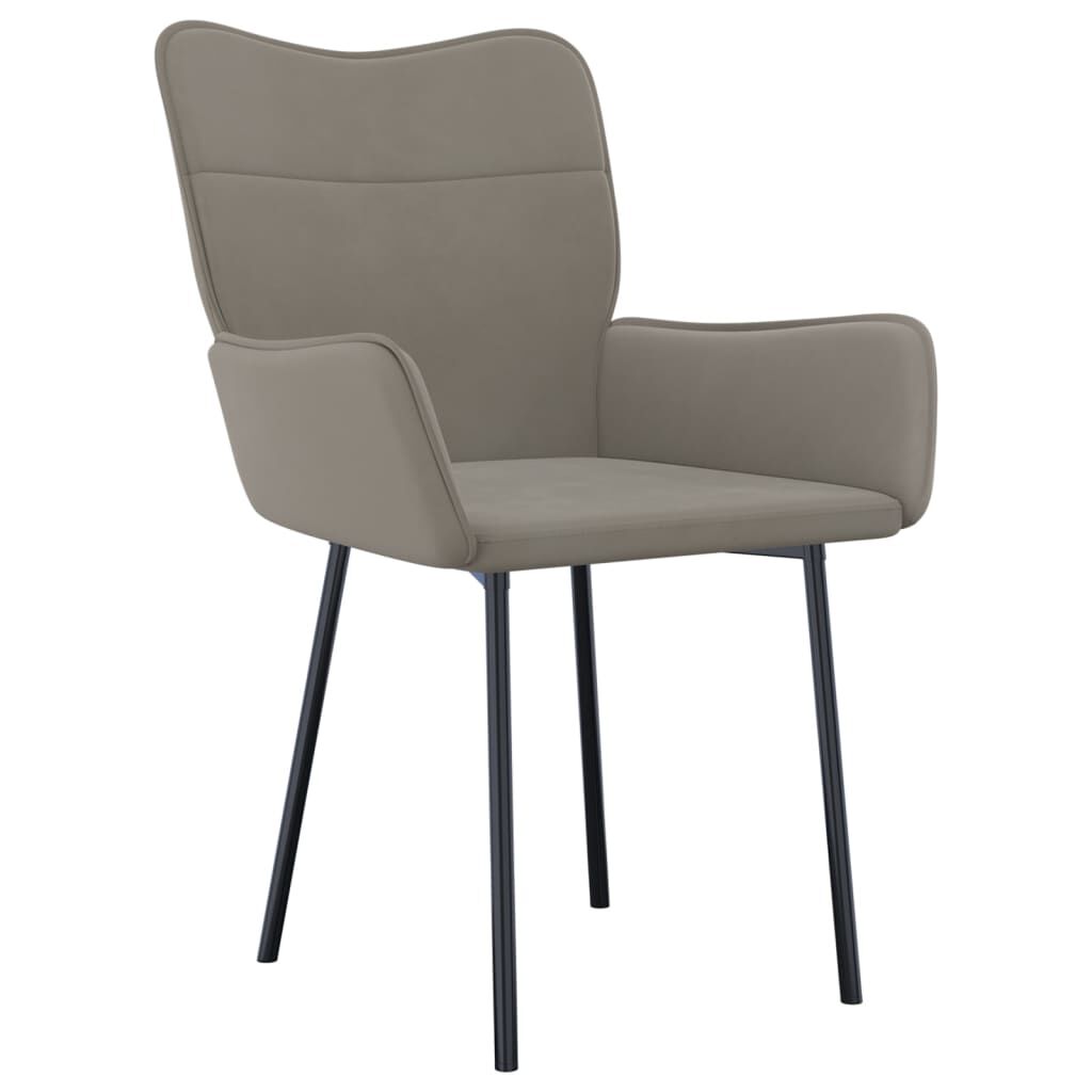 vidaXL Dining Chairs 2 pcs Light Grey Velvet