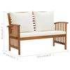 vidaXL Garden Bench with Cushions 119 cm Solid Acacia Wood