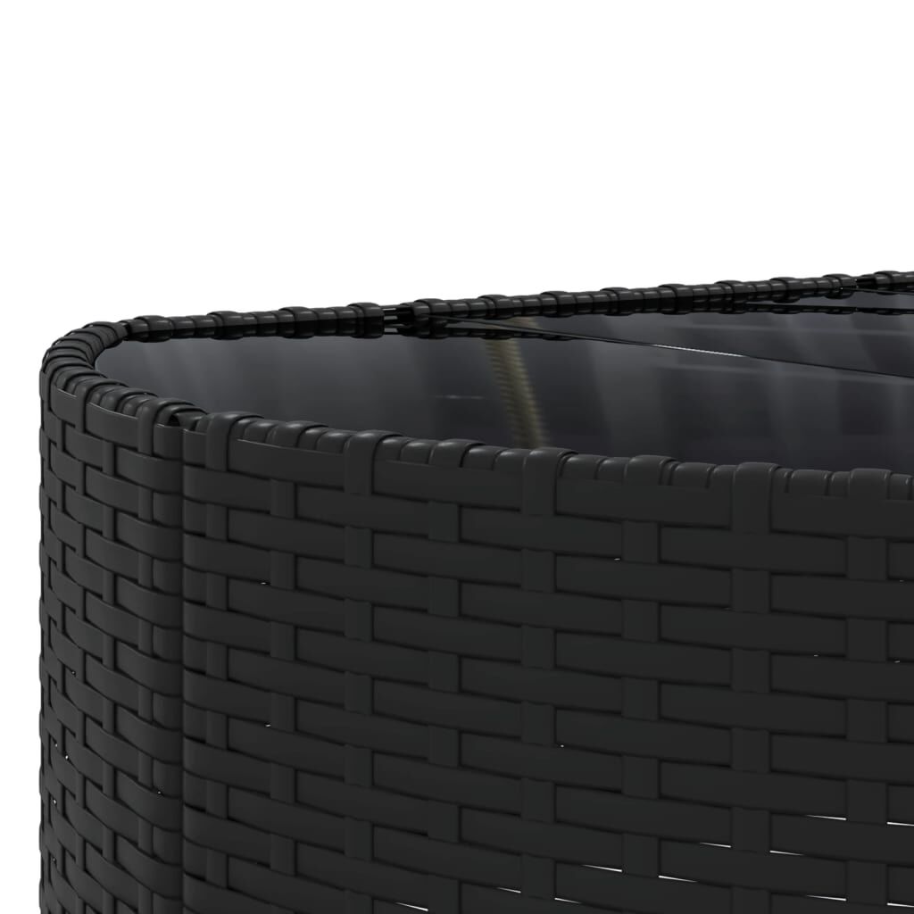 vidaXL 4 Piece Garden Sofa Set with Cushions Black Poly Rattan