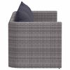 vidaXL 3 Piece Garden Sofa Set with Cushions Grey Poly Rattan