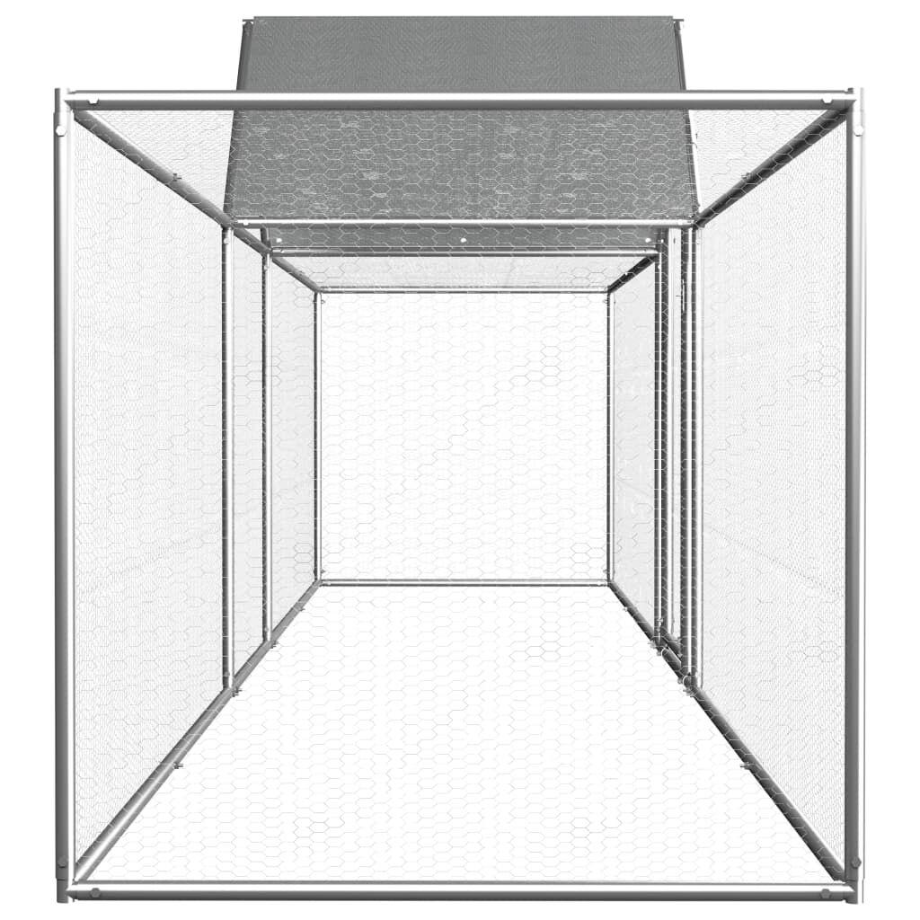 vidaXL Chicken Coop 5x1x1.5 m Galvanised Steel