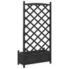 vidaXL Planter with Trellis Black Solid Wood Fir