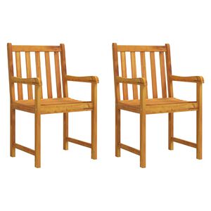 vidaXL Garden Chairs 2 pcs Solid Acacia Wood
