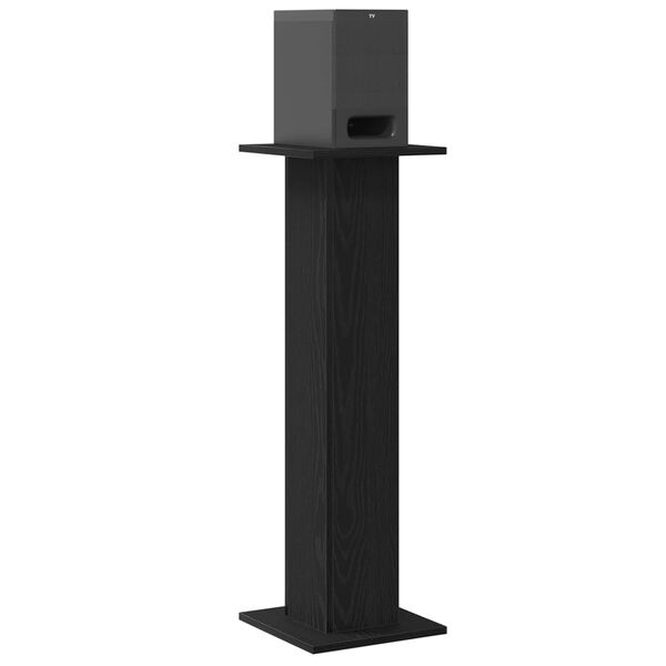 vidaXL Speaker Stands 2 pcs Black Oak 30 x 30 x 95 cm Engineered Wood