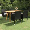 vidaXL 5 Piece Garden Dining Set Black