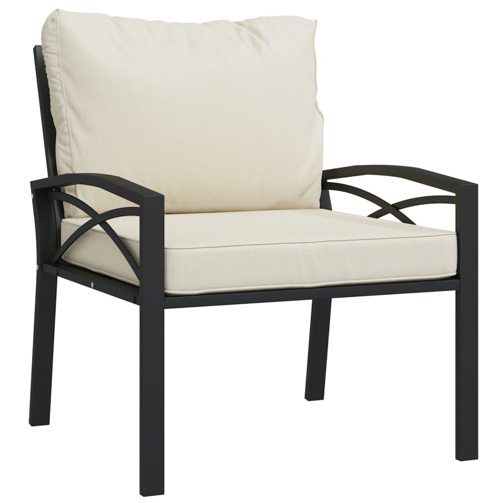 vidaXL Garden Chair with Sand Cushions 68x76x79 cm Steel