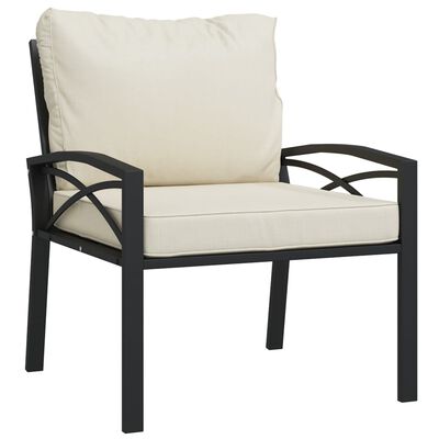 vidaXL Garden Chair with Sand Cushions 68x76x79 cm Steel
