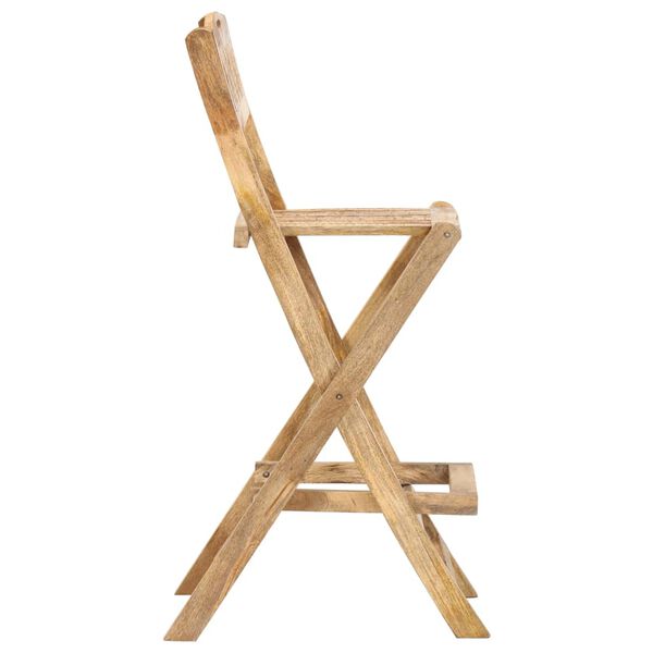 vidaXL Folding Outdoor Bar Chairs 2 pcs Solid Mango Wood
