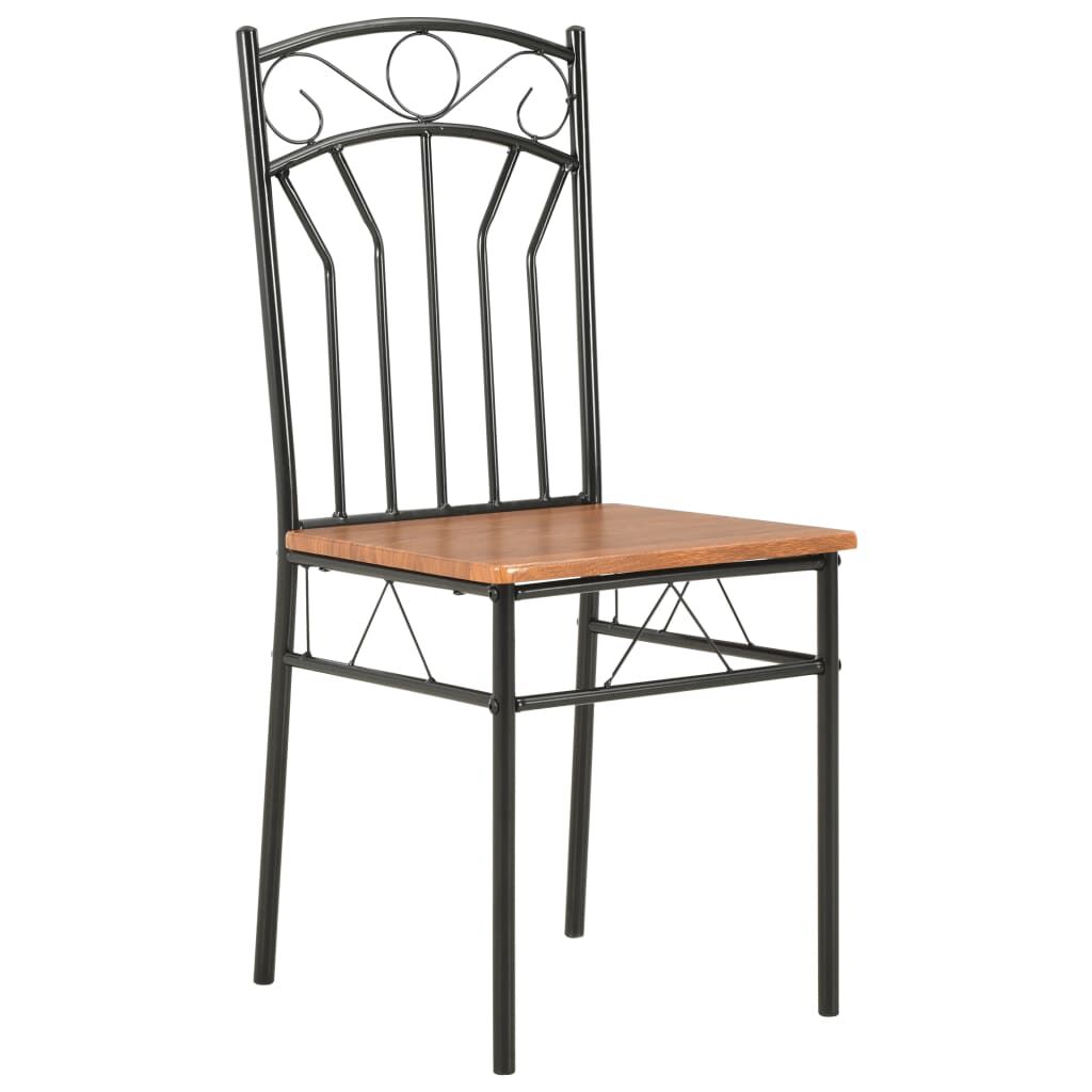 vidaXL 7 Piece Dining Set MDF and Steel Brown
