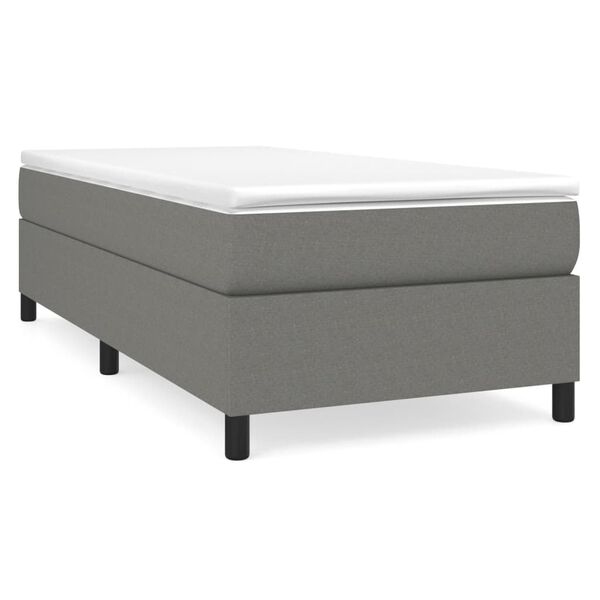 vidaXL Bed Frame without Mattress Dark Grey Twin XL Fabric (US Only)