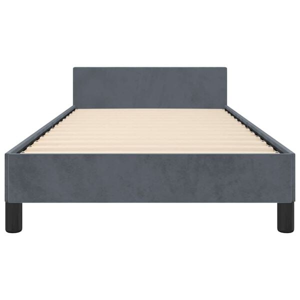 vidaXL Bed Frame without Mattress Dark Grey 100x190 cm Velvet