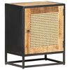 vidaXL Bedside Cabinet 40x30x50 cm Rough Mango Wood and Natural Cane