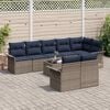 vidaXL 9 Piece Garden Sofa Set with Cushions Grey Poly Rattan