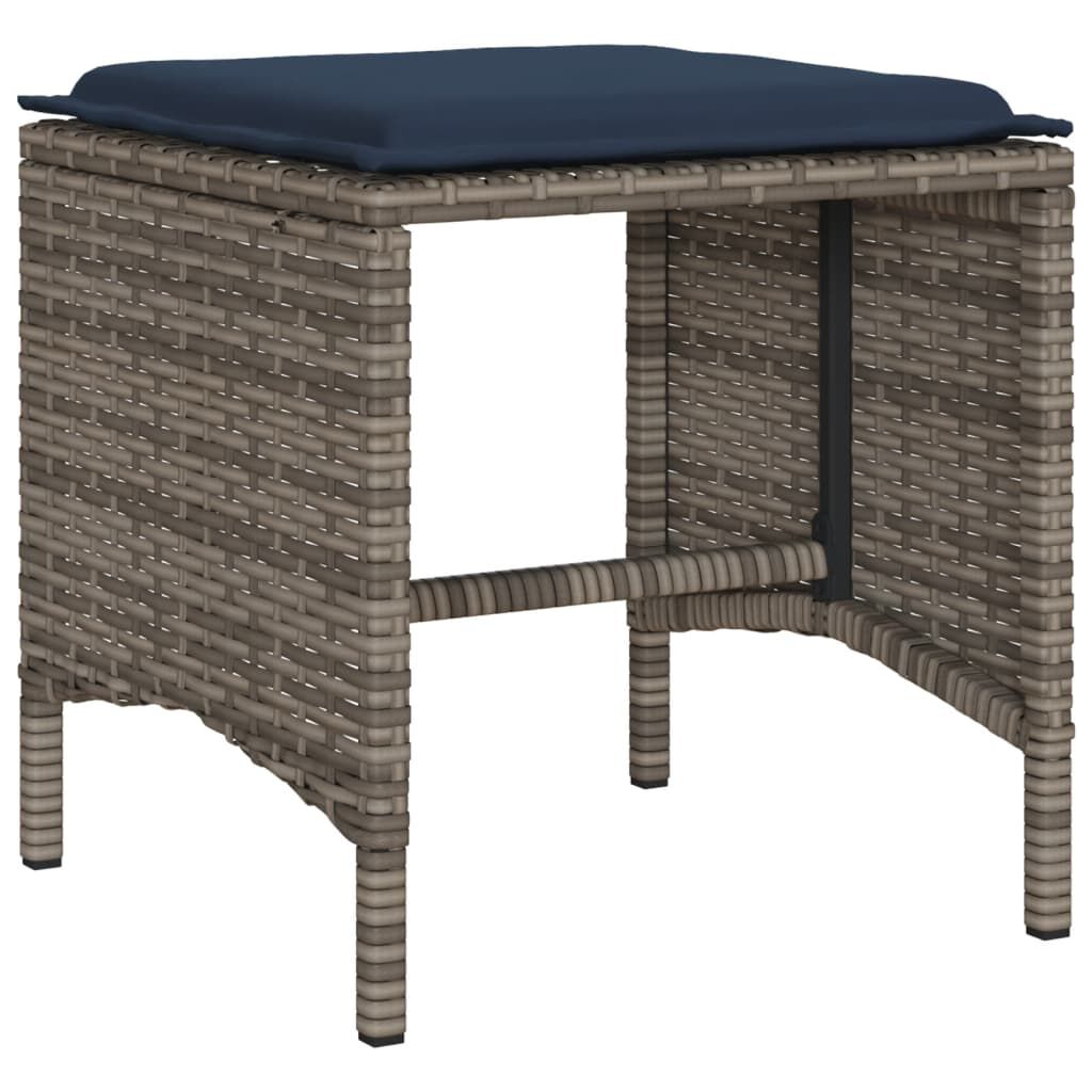 vidaXL 6 Piece Garden Sofa Set with Cushions Grey Poly Rattan